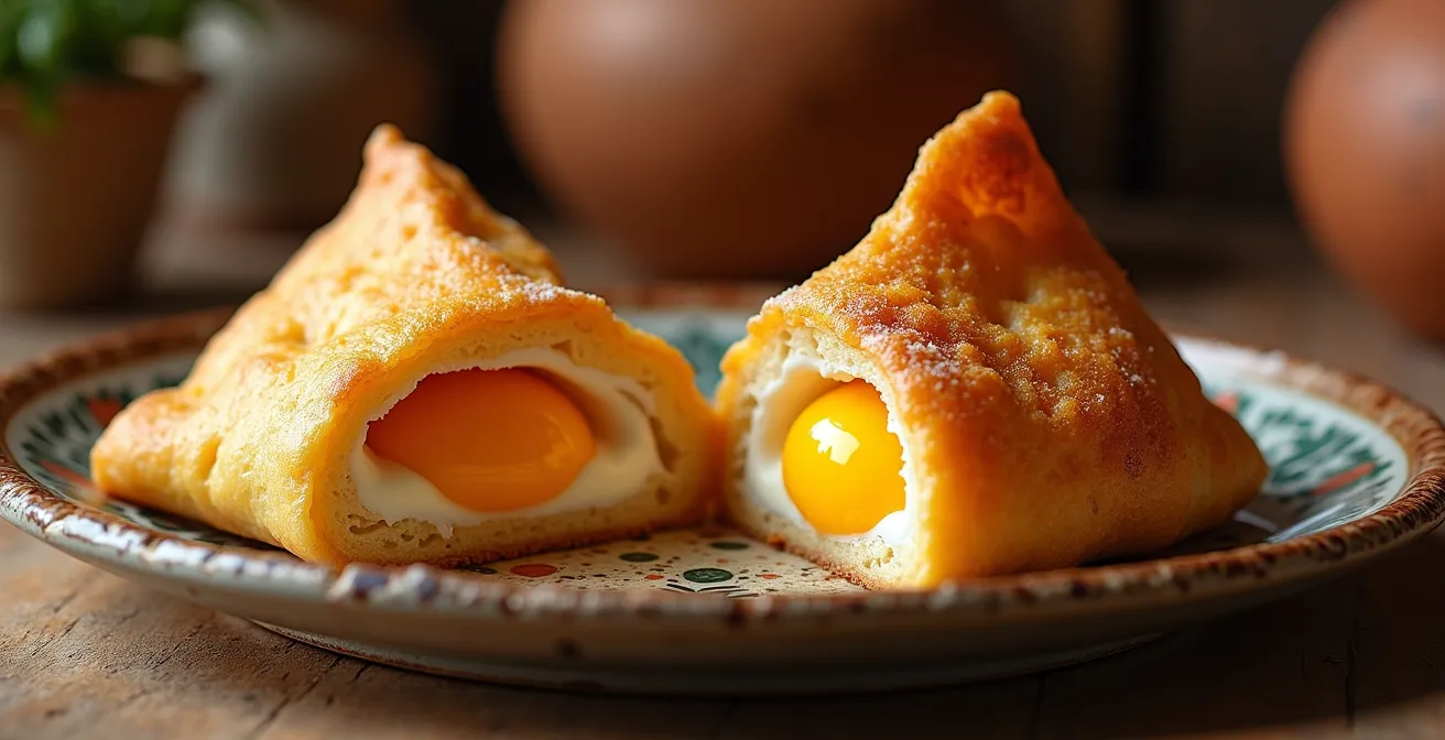 Comparaison visuelle entre une brik cuite au four et une brik frite traditionnelle