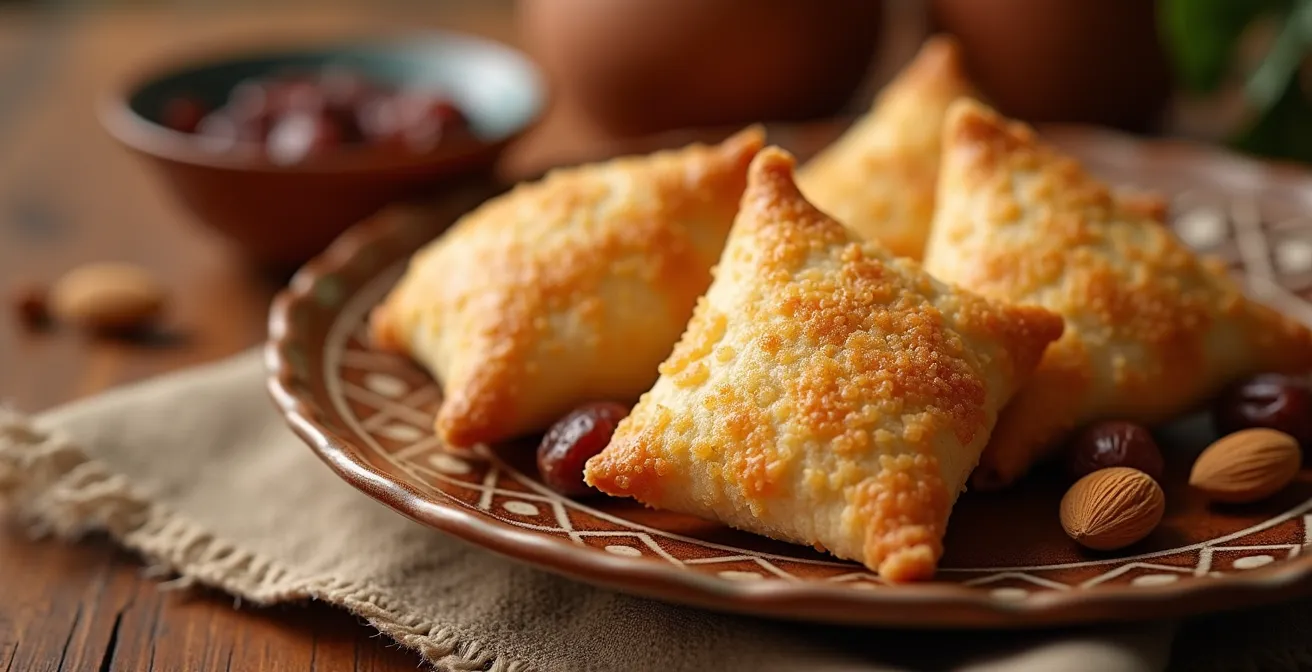 Makroudh doré traditionnel de Kairouan en gros plan montrant sa texture